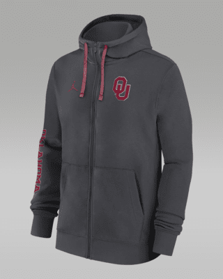 Oklahoma Sooners Sideline Team Issue Men s Jordan College Full Zip Hoodie. Nike